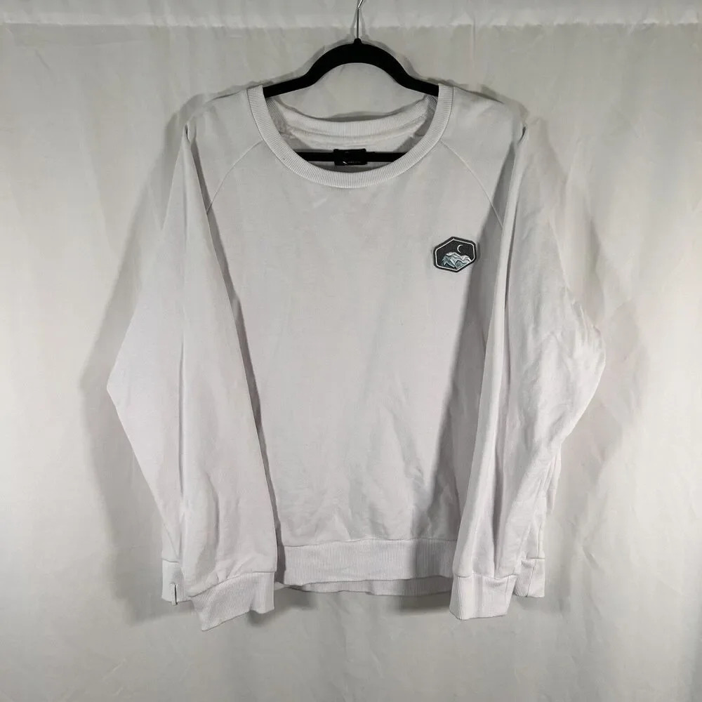 Zyia Active Sweater Women's 3XL White Mountain Embroidered Crew Neck